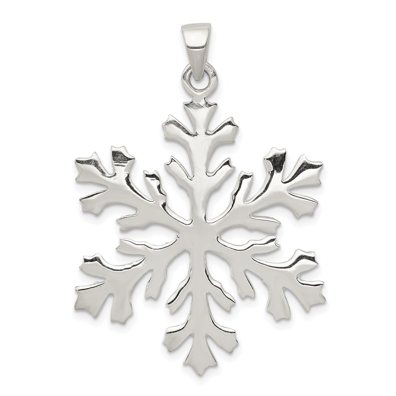 Sterling Silver Snowflake Pendant Charm Winter Jewelry 42 X 30mm